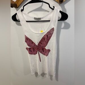 Ragabond Nocturne tank top, featuring a butterfly graphic design